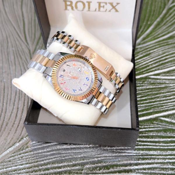 Men Rolex Watch (Rose gold and silver colour)